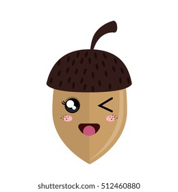 cute nut kawaii style