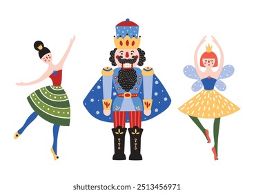 Cute Nutcracker. Cute Christmas interior poster. Transparent background.
