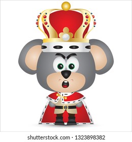 Cute Nutcracker Mouse King Cartoon Character Vector Illustration