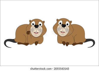 cute nutria animal cartoon illustration