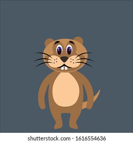 
Cute nutria rat in flat style isolated on gray background. Stock vector illustration for decoration and design, packaging, fabrics, posters, postcards, web pages, banners and more.