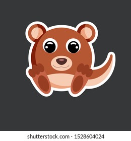 cute nutria sticker template in flat vector style 