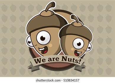 Cute nuts cartoon logo