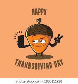 cute oak nut characters for a thanksgiving celebration