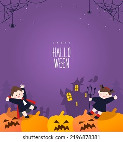 Cute Object Halloween Frame Illustration 