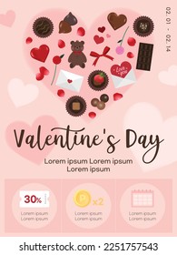 Cute objects related to Valentine's Day