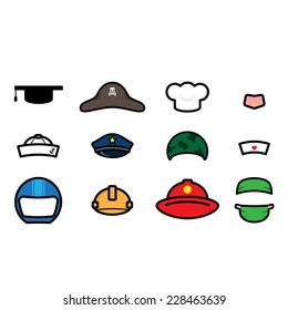 cute occupations hat icon vector