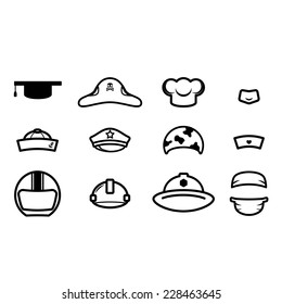 cute occupations hat icon vector