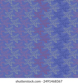 Cute ocean cartoon sea star pattern. Seamless pattern background with underwater 2d characters.