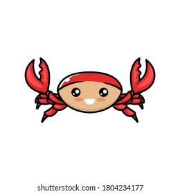 Cute ocean crab mascot design illustration
