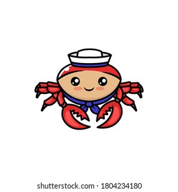 Cute ocean crab mascot design illustration