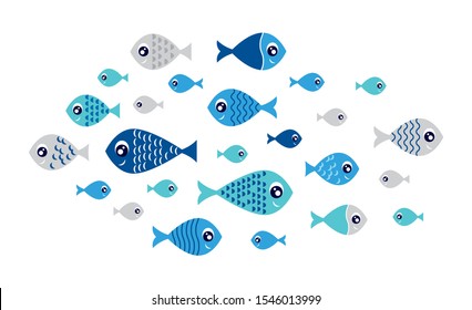 cute ocean fish vector wallpaper