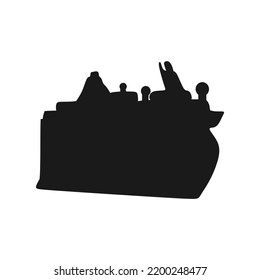 Cute Ocean Liner Silhouette vector. Funny Ship illustration in trendy design style. Suitable for many purpose, like for product mascot or children book or education video content.