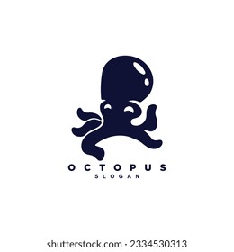 Cute ocean octopus logo design vector illustration