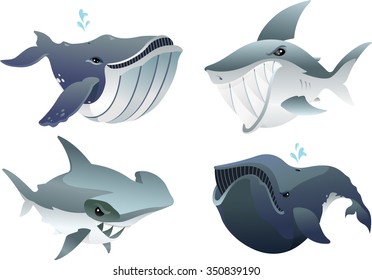 Cute Ocean Predators-Collection of great predators under the sea
