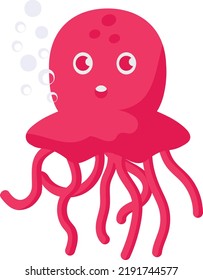 cute octopodes Concept vector color icon design, Deep sea creature symbol, Aquatic Elements Sign, Underwater animal stock illustration