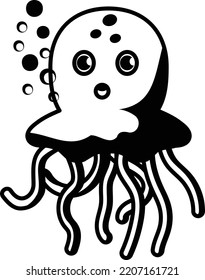 cute octopodes Concept vector icon design, Aquascaping creature symbol, Aquarium pet Sign, Underwater animal stock illustration