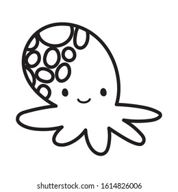 cute octopus animal toy kids cartoon vector illustration