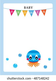 cute octopus baby shower card