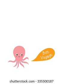 cute octopus bon voyage greeting card