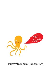 cute octopus bon voyage greeting card