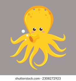 Cute octopus cartoon character vector design