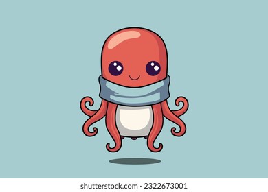 Caricatura de pulpo cutáneo vector mínimo