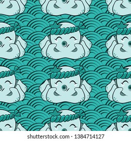 Cute Octopus cartoon pattern Japanese design