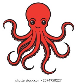 Cute octopus cartoon Royalty Free Vector