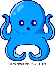 Ilustración de icono del vector de dibujos animados de pulpo. Icono de concepto de naturaleza animal vector premium aislado. Estilo de caricatura plano