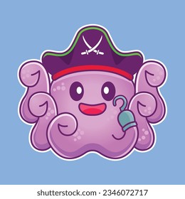 Caricatura de pulpo lindo Vector Ilustración