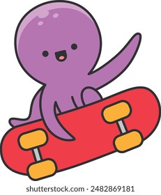 Cute octopus cartoon vector illustration