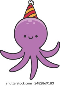 Cute octopus cartoon vector illustration