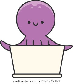 Cute octopus cartoon vector illustration