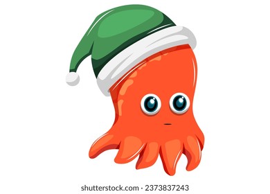 Cute Octopus Character Design Illustration
