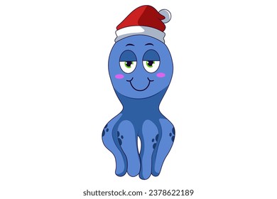 Cute Octopus Character Design Illustration