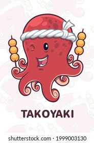 Cute Octopus Chef Mascot Design for Takoyaki Stand