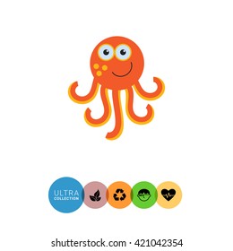 Cute octopus icon