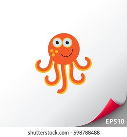 Cute octopus icon