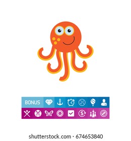 Cute octopus icon