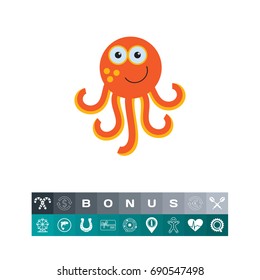 Cute octopus icon
