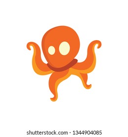 cute octopus illustration on white background 