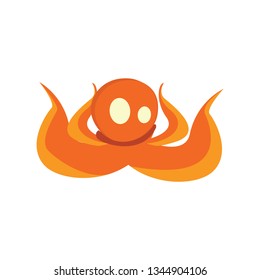 cute octopus illustration on white background 
