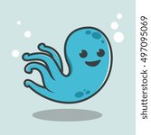 Cute octopus illustration vector