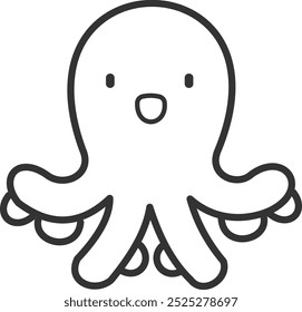 cute octopus illustration with vector