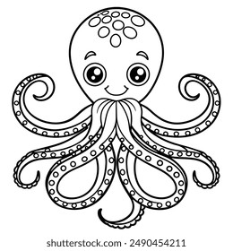 Cute octopus with intricate patterns inside