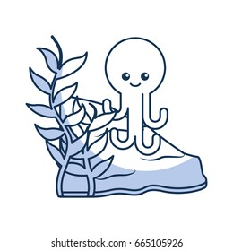 cute octopus isolated icon