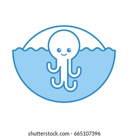 cute octopus isolated icon