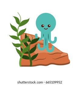 cute octopus isolated icon