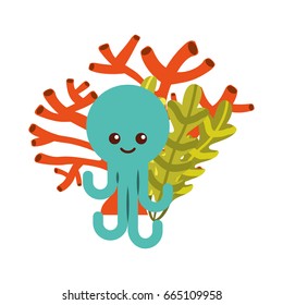 cute octopus isolated icon